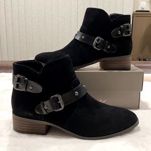 Crown Vintage black suede booties size 6 1/2.